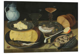 Alubild Stillleben mit halbiertem Hering - Georg Flegel, 1620