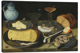 Lærredsbillede Still Life with Halved Herring - Georg Flegel, 1620
