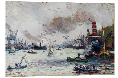 Stampa su vetro acrilico The Port of Rotterdam - Maximilian Luce, 1908