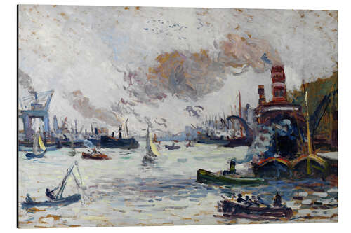 Tableau en aluminium The Port of Rotterdam - Maximilian Luce, 1908