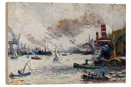 Quadro de madeira The Port of Rotterdam - Maximilian Luce, 1908