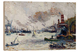 Quadro de madeira The Port of Rotterdam - Maximilian Luce, 1908