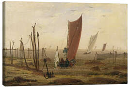 Lærredsbillede The Morning (Boats Leaving), 1815 - Caspar David Friedrich