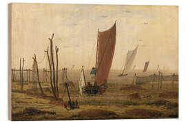 Cuadro de madera The Morning (Boats Leaving), 1815 - Caspar David Friedrich