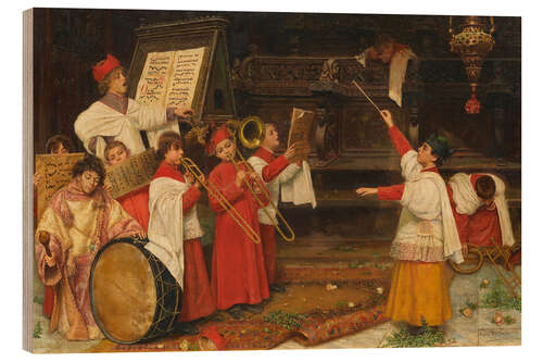 Wood print After Mass - Ricardo Villegas Cordero, 1886