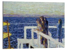 Alubild Strandpromenade mit Mädchen