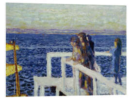 Hartschaumbild Strandpromenade mit Mädchen