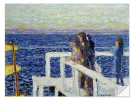 Wandsticker Strandpromenade mit Mädchen