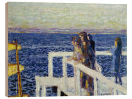 Cuadro de madera Beach promenade with girls - Pierre Bonnard