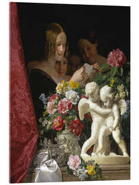 Acrylglasbild Junge Mädchen, einen Brief lesend, 1841 - Ferdinand Georg Waldmüller