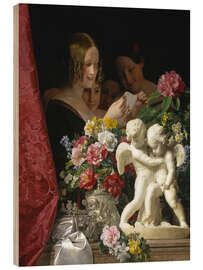 Holzbild Junge Mädchen, einen Brief lesend, 1841 - Ferdinand Georg Waldmüller