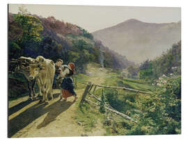 Tableau en aluminium Rose season, 1863 - Ferdinand Georg Waldmüller