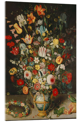 Acrylic print Vase with Flowers - Peter Binoit, around 1620