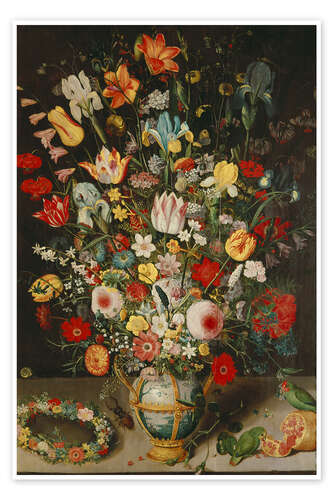 Poster Vase mit Blumen - Peter Binoit, um 1620
