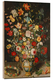 Holzbild Vase mit Blumen - Peter Binoit, um 1620