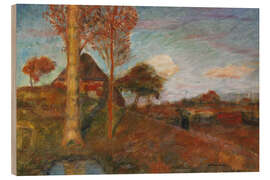Holzbild Herbstliche Abendsonne im Moor, 1928 - Otto Modersohn