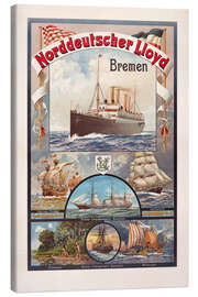 Canvas-taulu Norddeutscher Lloyd Bremen, 1892 - Vintage Travel Collection
