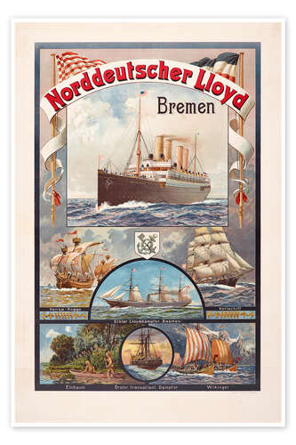 Poster Norddeutscher Lloyd Bremen, 1892
