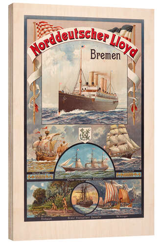 Quadro de madeira Norddeutscher Lloyd Bremen, 1892
