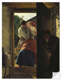 Wandsticker Belauschte Liebesleute (Der Kuß)