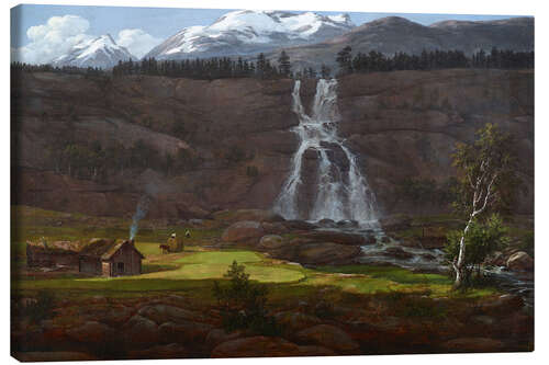 Canvas print Twindefoss near Voss, Norway, 1830