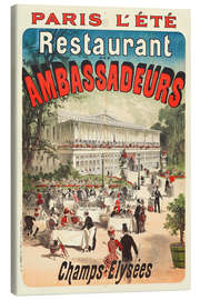 Canvas-taulu Restaurant des Ambassadeurs, Paris, 1884 - Vintage Advertising Collection