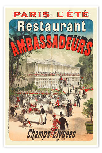Poster Restaurant des Ambassadeurs, Paris, 1884