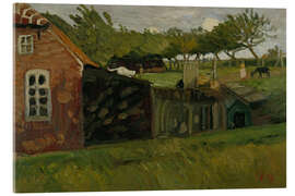 Tableau en verre acrylique Red House with Stables, 1907 - Otto Modersohn