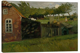 Lienzo Red House with Stables, 1907 - Otto Modersohn