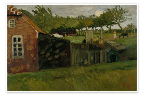 Poster Red House with Stables, 1907