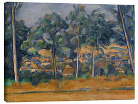 Tableau sur toile Village behind Trees (Marines), 1898 - Paul Cézanne