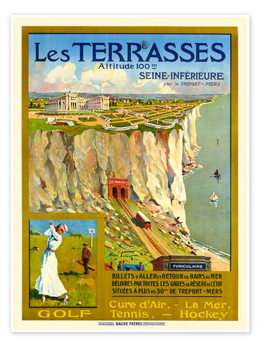 Poster Les Terrasses Seine Inférieure, 1912