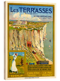 Wood print Les Terrasses Seine Inférieure, 1912 - Vintage Travel Collection