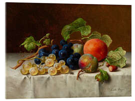 Acrylic print Still Life with Grapes and Greengage - Emilie Preyer