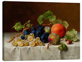 Lerretsbilde Still Life with Grapes and Greengage - Emilie Preyer