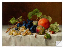Wall sticker Still Life with Grapes and Greengage - Emilie Preyer