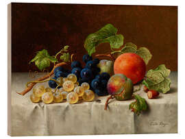 Trätavla Still Life with Grapes and Greengage - Emilie Preyer