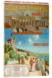 Hartschaumbild Riviera Express Berlin Monte-Carlo - Vintage Travel Collection