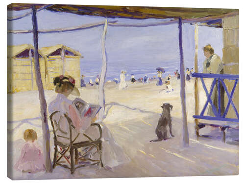 Stampa su tela On the beach of Viareggio - Philipp Klein, 1906