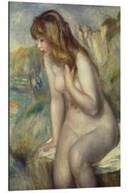 Alubild Badende Frau auf einem Felsen sitzend, 1892