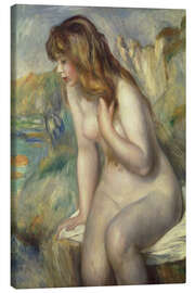 Leinwandbild Badende Frau auf einem Felsen sitzend, 1892 - Pierre-Auguste Renoir