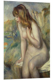 Hartschaumbild Badende Frau auf einem Felsen sitzend, 1892