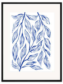 Gerahmter Kunstdruck Blaues Tintengras