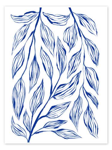 Poster Blue Ink Grass