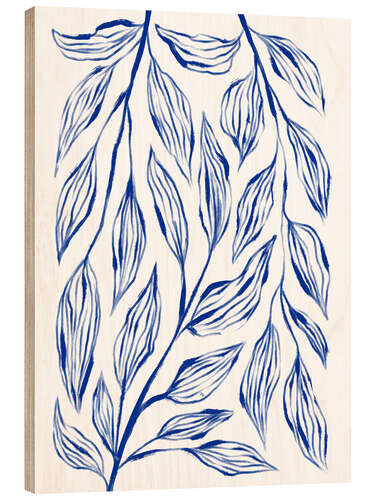 Cuadro de madera Blue Ink Grass