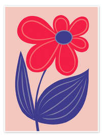 Tavla Big Bright Flower - Martina illustration