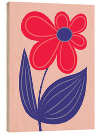Quadro de madeira Big Bright Flower - Martina illustration