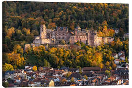 Canvas print Heidelberg Castle in autumn, Germany - Jan Christopher Becke