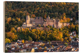 Holzbild Heidelberger Schloss im Herbst, Baden Württemberg - Jan Christopher Becke