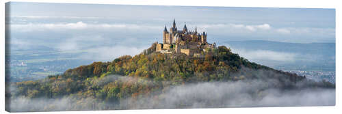 Tableau sur toile Hohenzollern Castle above the clouds